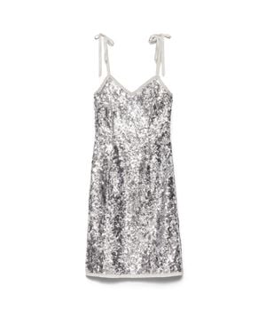 Prada Embroidered Sequin Dress - White