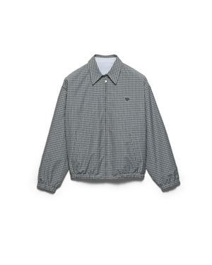 Prada Checked Poplin Jacket, Iron - Gray