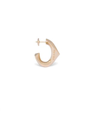Prada Eternal Gold Small Earrings In Yellow Gold - White