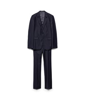 Prada Single-Breasted Cashmere And Wool Suit - Blue