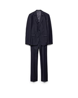 Prada Single-Breasted Cashmere And Wool Suit - Blue
