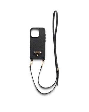 Prada Saffiano Leather Case For Iphone 16 Pro - White