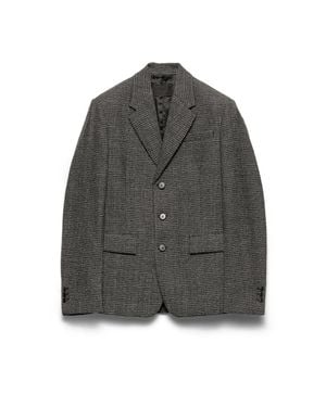 Prada Single-Breasted Wool Jacket - Grey