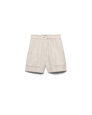 Prada Chambray Shorts, Ecru - White