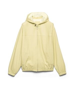 Prada Hooded Nappa Leather Jacket, Vanilla - Yellow