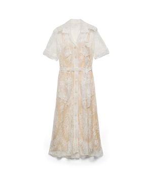 Prada Lace Shirt Dress - White