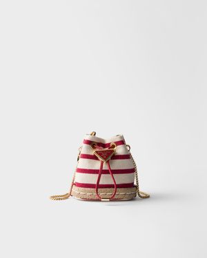 Prada Striped Canvas Mini Bag - Natural