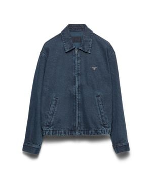 Prada Denim Blouson Jacket - Blue