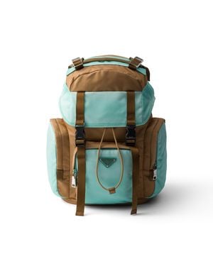 Prada Medium Re-Nylon And Saffiano Leather Backpack - Green