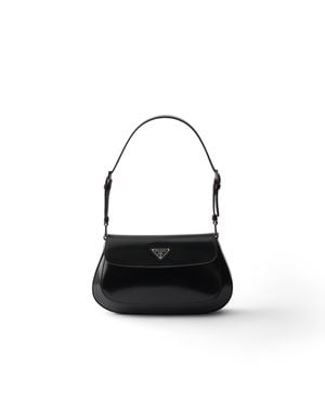 Prada Cleo Brushed Leather Shoulder Bag - White