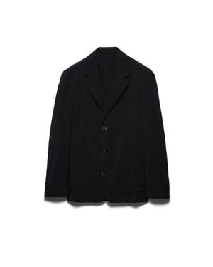 Prada Single-Breasted Wool Blend Jacket - Black