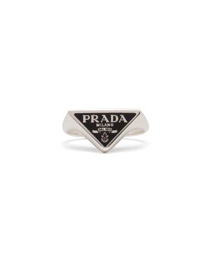 Prada Symbole Ring, Size 9 - White