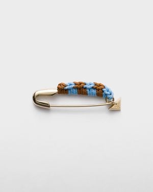 Prada Metal Safety Pin Brooch - Blue