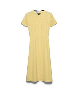 Prada Polka-Dot Satin Dress - Yellow