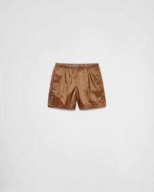 Prada Short De Bain En Re-Nylon - Blanc