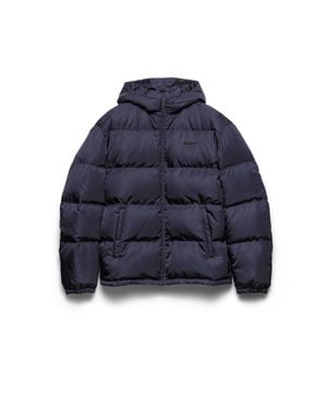 Prada Medium-Weight Hooded Re-Nylon Down Jacket - Blue