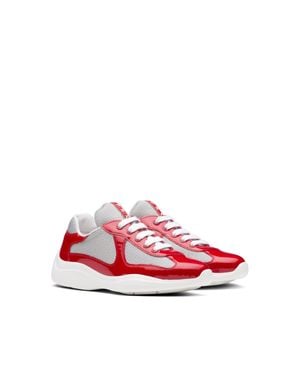 Prada America's Cup Biker Fabric Sneakers - Red