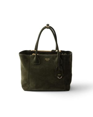 Prada Large Suede Tote Bag - Black