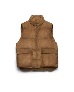 Prada Suede Down Vest, Light - Brown