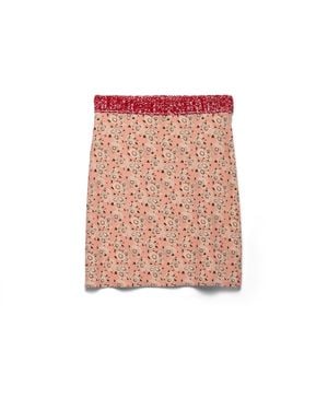 Prada Floral Print Georgette Skirt - Pink