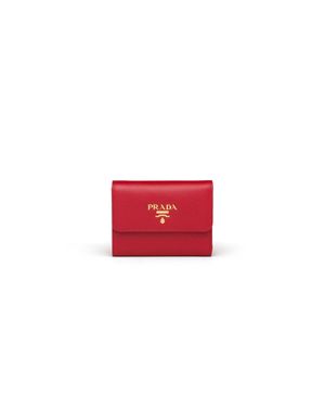 Prada Small Saffiano Leather Wallet - Red