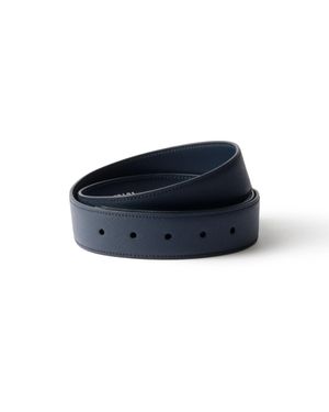 Prada Saffiano Leather Belt Strap, Baltic - Blue