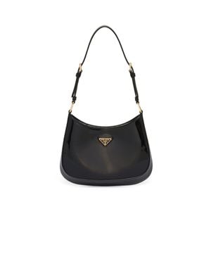 Prada Cleo Patent-Leather Shoulder Bag - Black