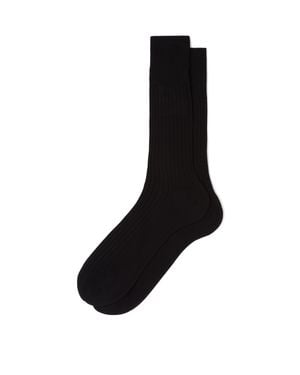 Prada Cotton Mid-Calf Socks, Size 10 - Black