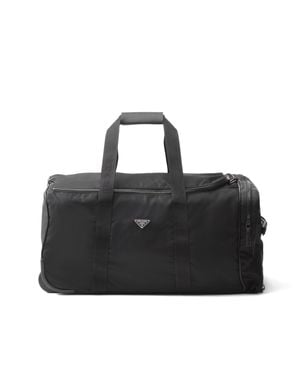 Prada Re-Nylon And Saffiano Leather Trolley - Black