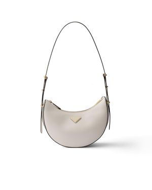 Prada Arqué Small Leather Shoulder Bag - White