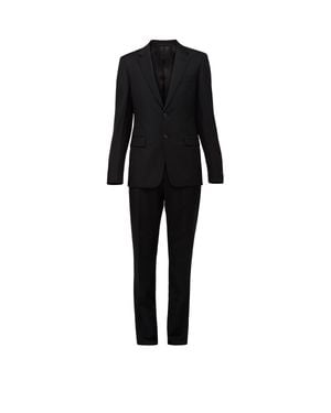Prada Single Breasted Wool And Mohair Suit - Black