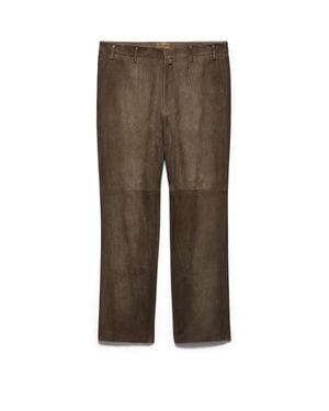 Prada Suede Trousers - Brown