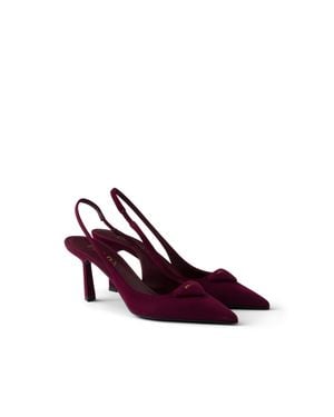 Prada Suede Slingback Pumps - Purple