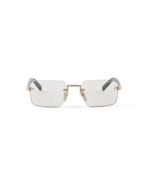 Prada Sunglasses With The Iconic Metal Plaque - White