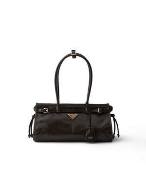 Prada Bonnie Medium Leather Bag, Forest - Black