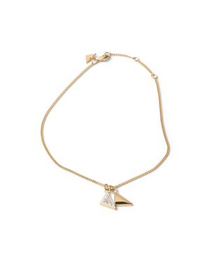 Prada Enameled Metal Necklace - Metallic
