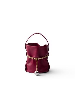 Prada Petit Sac Noir Mini Nappa Leather Bucket Bag - Red