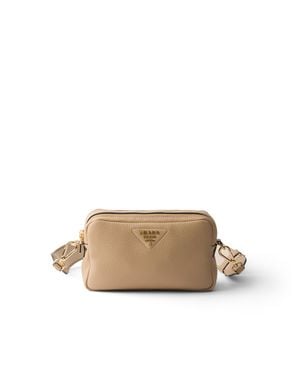 Prada Small Leather Shoulder Bag - Natural