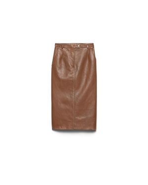 Prada Nappa Leather Pencil Skirt - White