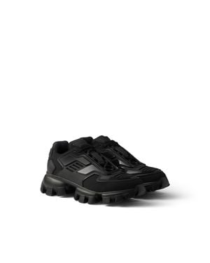Prada Cloudbust Thunder Knit Fabric Sneakers, Size 7 - Black