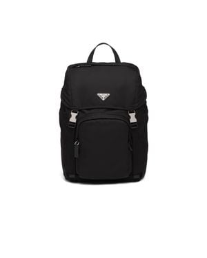 Prada Re-Nylon And Saffiano Leather Backpack - Black