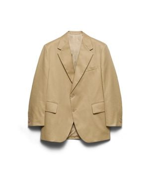 Prada Single-Breasted Cotton Jacket - Natural