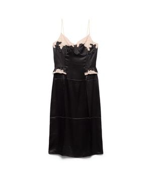 Prada Silk And Lace Dress - Black