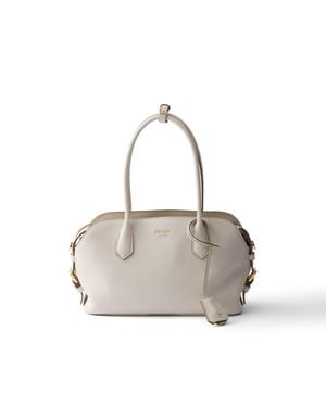 Prada Borsa Shopping Signet Medium - Bianco