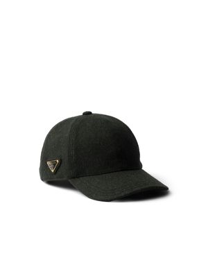 Prada Loden Fabric Baseball Cap - Black