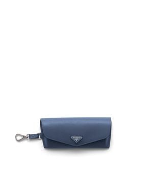 Prada Saffiano Leather Eyeglasses Case - Blue