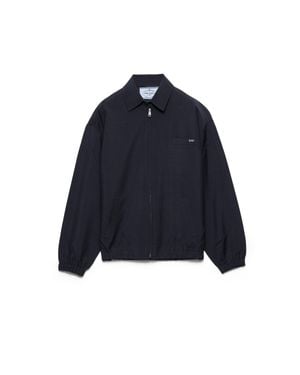 Prada Mohair-Wool Blouson Jacket - Blue