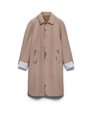 Prada Mantel Aus Verbundgewebe-Popeline Mit Dévoré-Effekt, Damen, Größe - Natur
