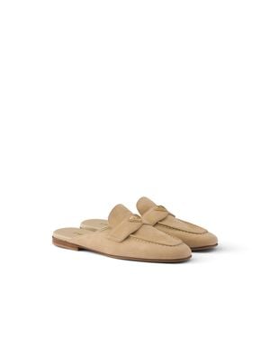 Prada Nubuck Mules - White