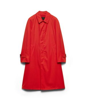 Prada Technical Gabardine Coat - Red